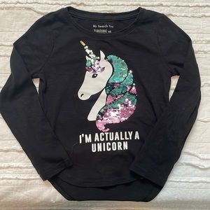 Girls unicorn long sleeve tee 4/5